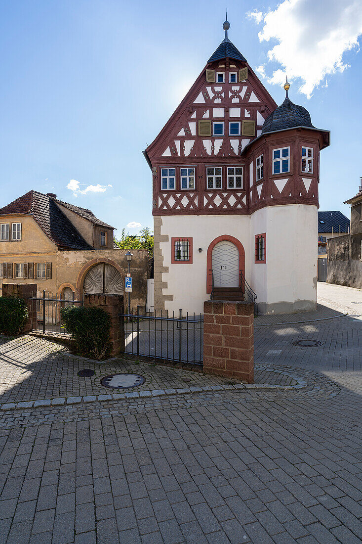 Historic town center of Retzbach am Main, Main-Spessart district, Lower Franconia, Bavaria, Germany