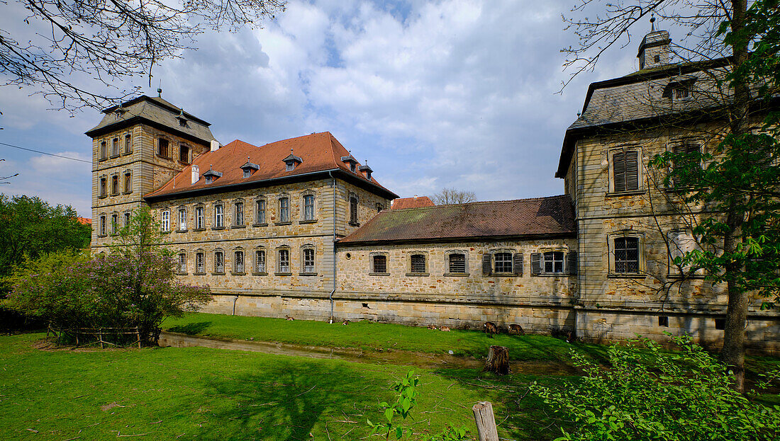 Burgpreppach Castle in the Haßberge Nature Park, Burgpreppach market near Hofheim i. Ufr, Hassberge district, Lower Franconia, Franconia, Bavaria, Germany