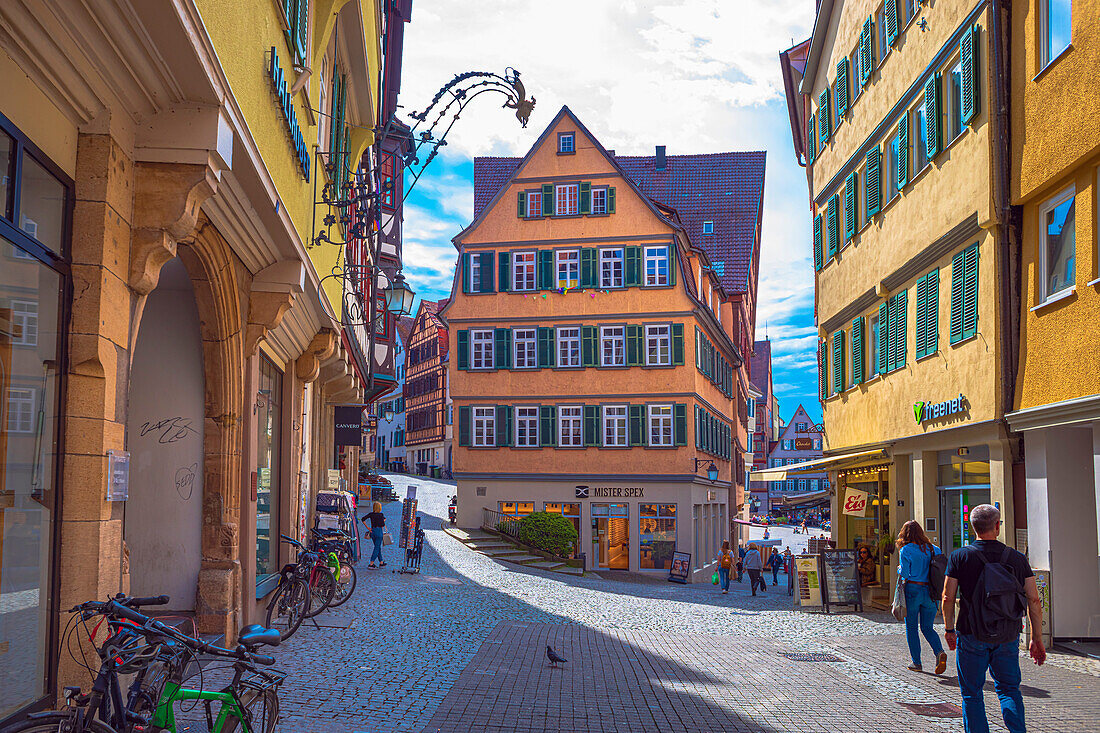 Kirchgasse und Kronenstrasse in Tübingen, Baden-Württemberg, Deutschland