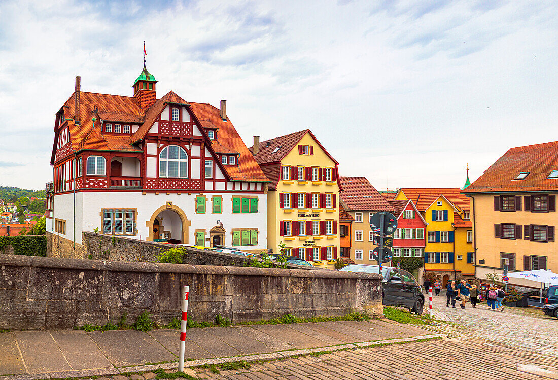 Burgsteige am Schloss Hohentübingen in Tübingen, Baden-Württemberg, Deutschland