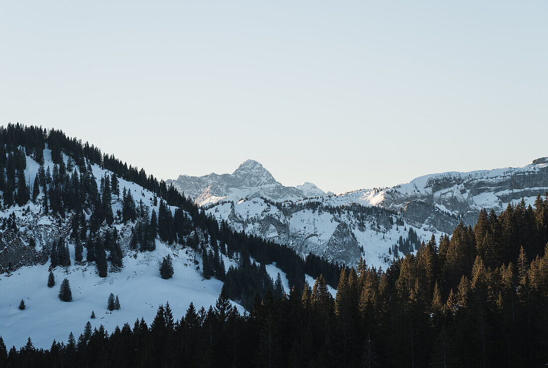 View from Riedberger Horn at sunrise, Grasgehren, Germany