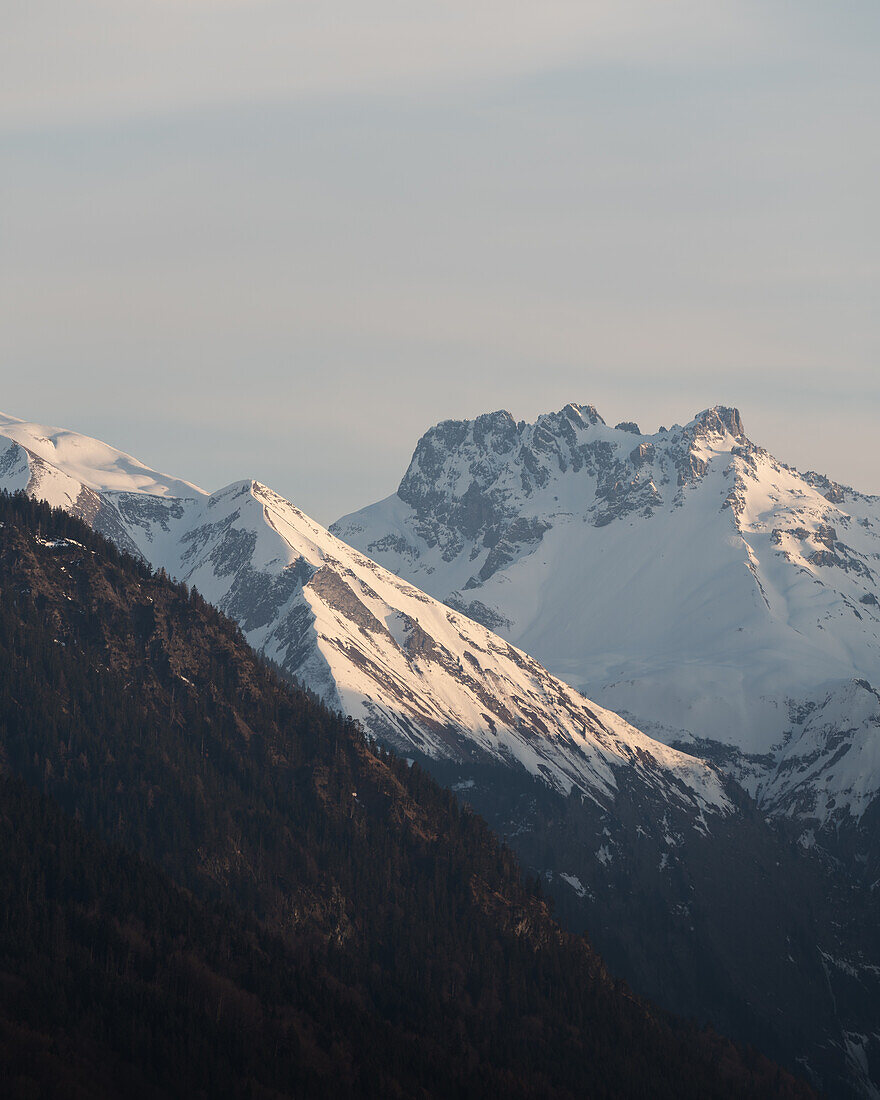 Sonnenuntergang in den Allgäuer Hochalpen, Oberstdorf, Bayern, Deutschland