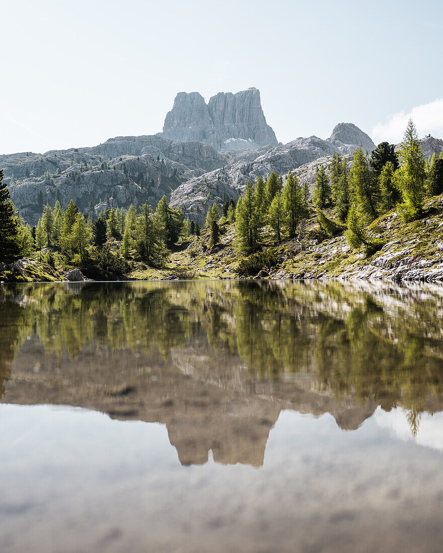 Reflection in the mountain lake, South Tyrol, Italy