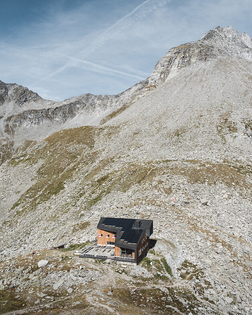 View of the Edelrauthütte, Bolzano Province, South Tyrol