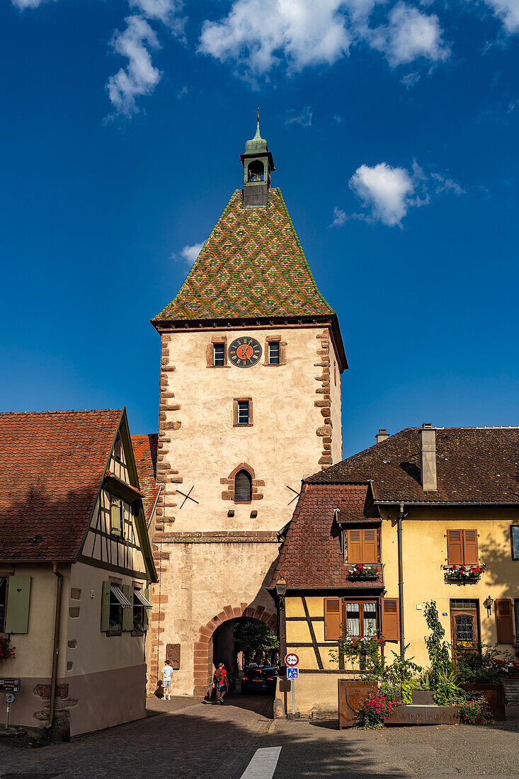 City gate Obertor in Bergheim, Alsace, France