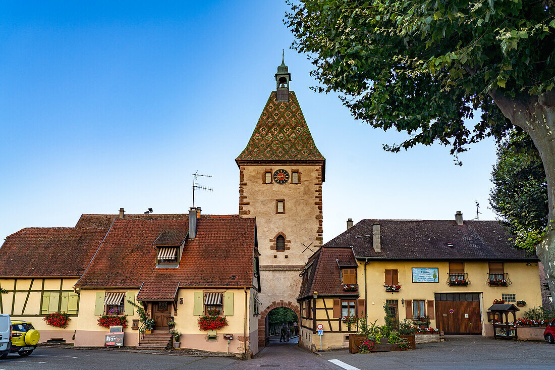 City gate Obertor in Bergheim, Alsace, France