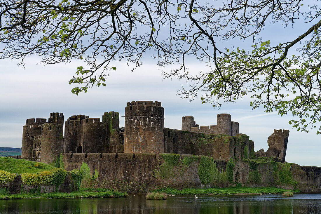 Großbritannien, Wales, Burgruine Caerphilly Castle bei Cardiff