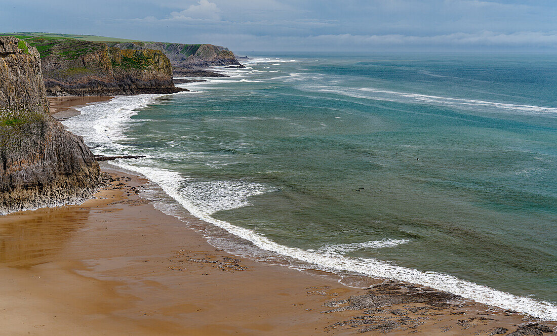 Großbritannien, Wales, Halbinsel Gower Peninsula, Rhossily, Bucht 'Fall Bay'