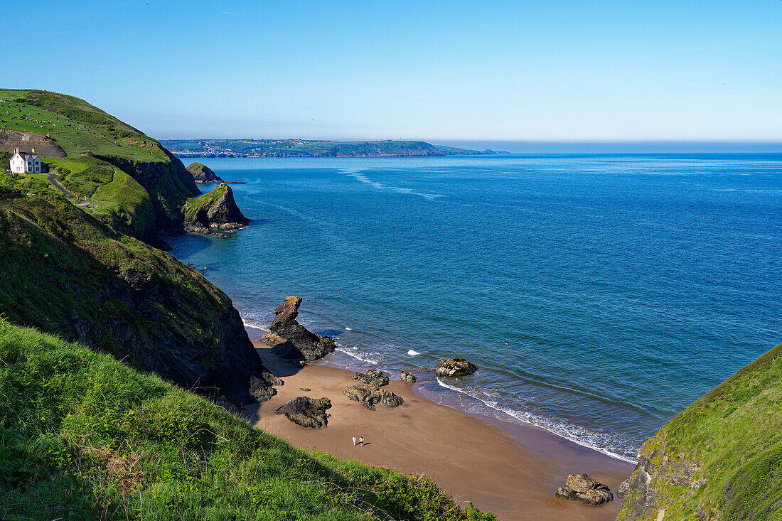 UK, West Wales, Ceredigion District, Wales Coastpath at Llangrannog