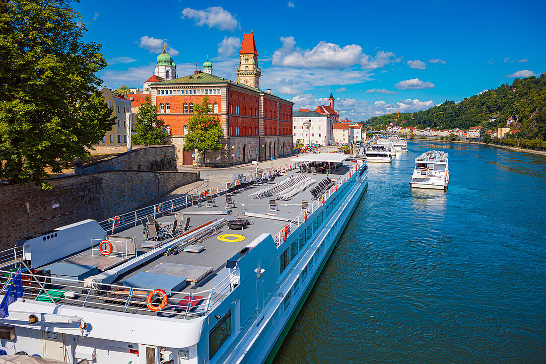 Danube bank in Passau, Bavaria, Germany