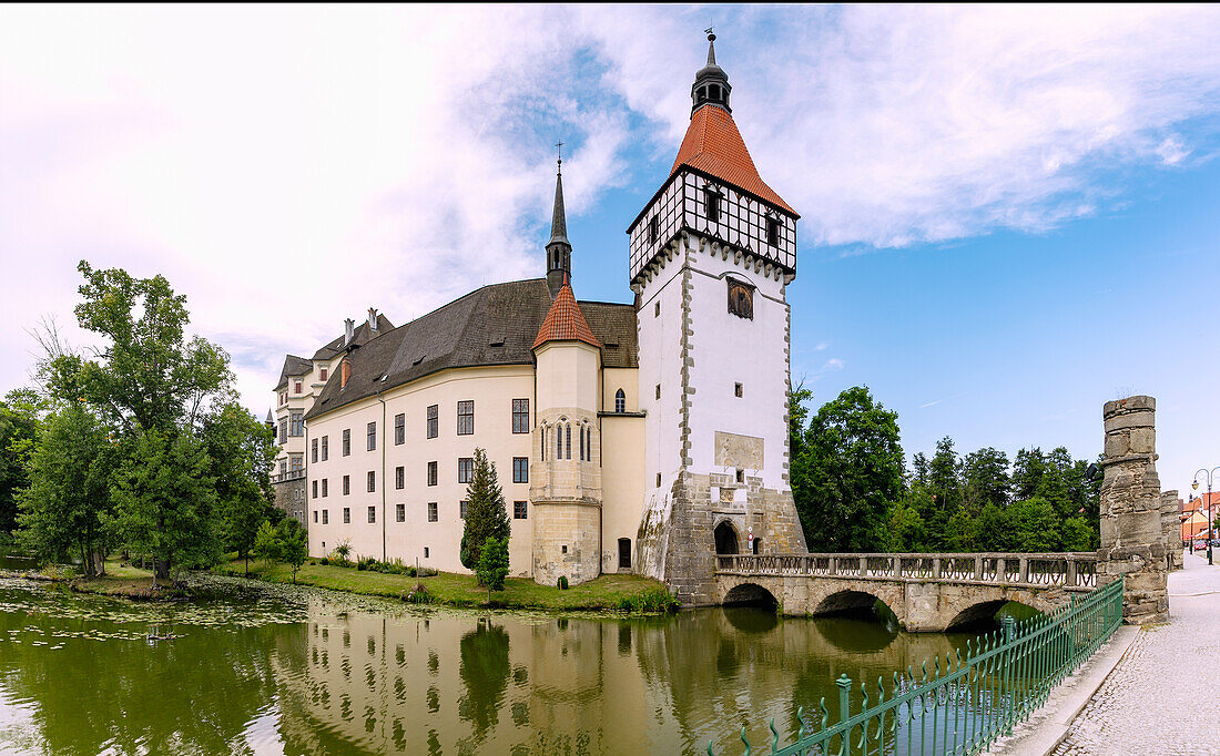 Moated castle in Blatná in South Bohemia in the Czech Republic