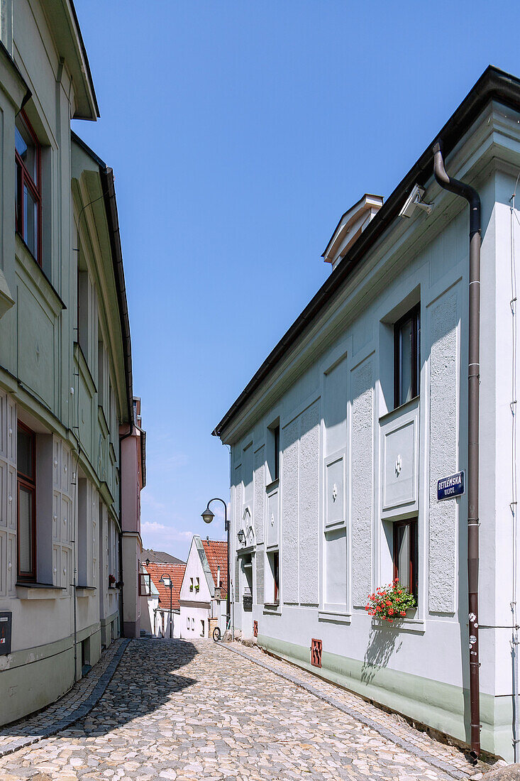 Gasse Betlémská ulica in der Altstadt in Tábor Südböhmen in Tschechien