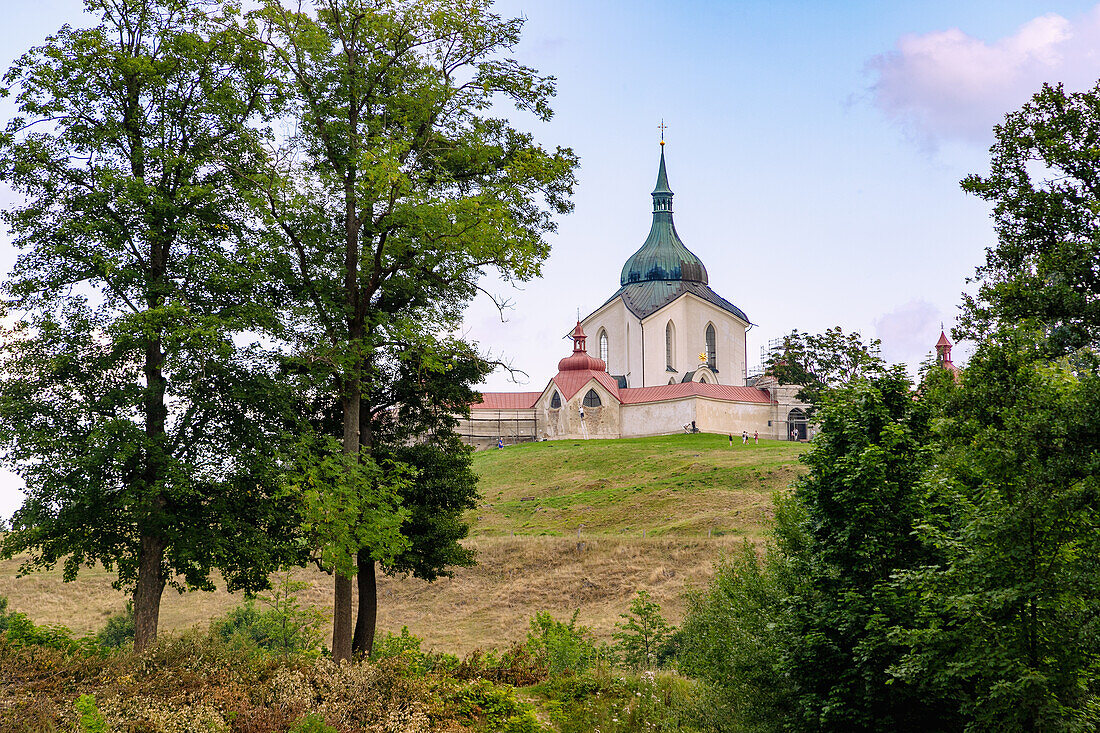 Wallfahrtskirche des hl. Johannes von Nepomuk auf Zelená Hora in Žďár nad Sázavou in der Böhmisch-Mährischen Höhe in Tschechien
