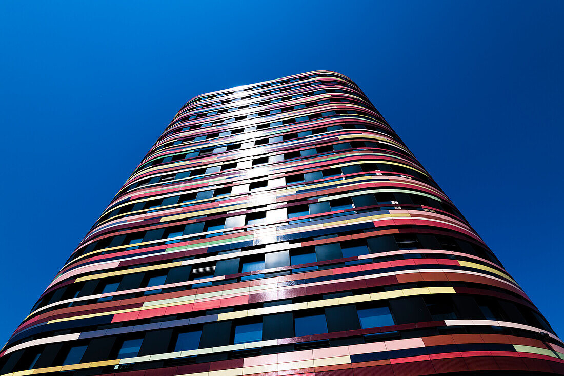 Colorful high-rise office building, Wilhelmsburg, Hamburg, Germany