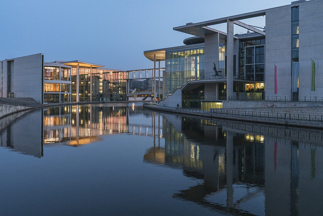 Early morning in the government district of Berlin, Germany.