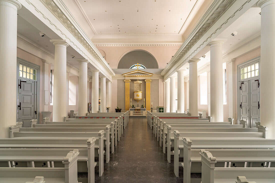 Interior of St. Mary's Church in Husum, Nordfriesland district, Schleswig-Holstein, Germany, Europe