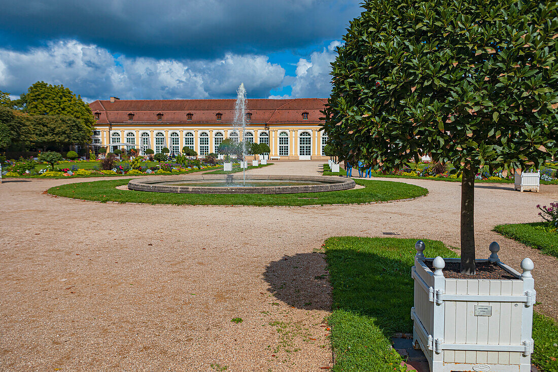 Orangerie und Hofgarten in Ansbach, Bayern, Deutschland