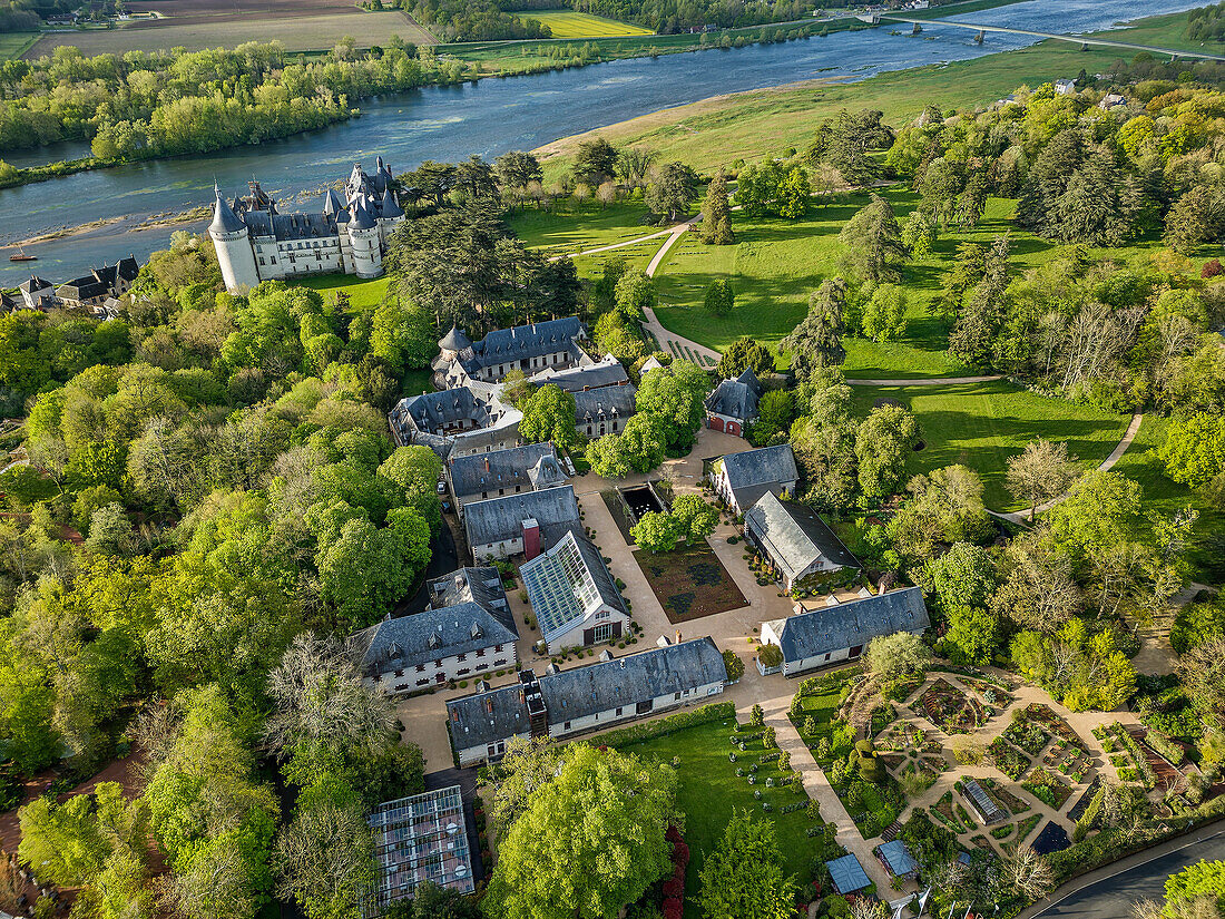 Château de Chaumont castle with gardens and Loire, Loire cycle path, Loire castles, Loire Valley, UNESCO World Heritage Loire Valley, France