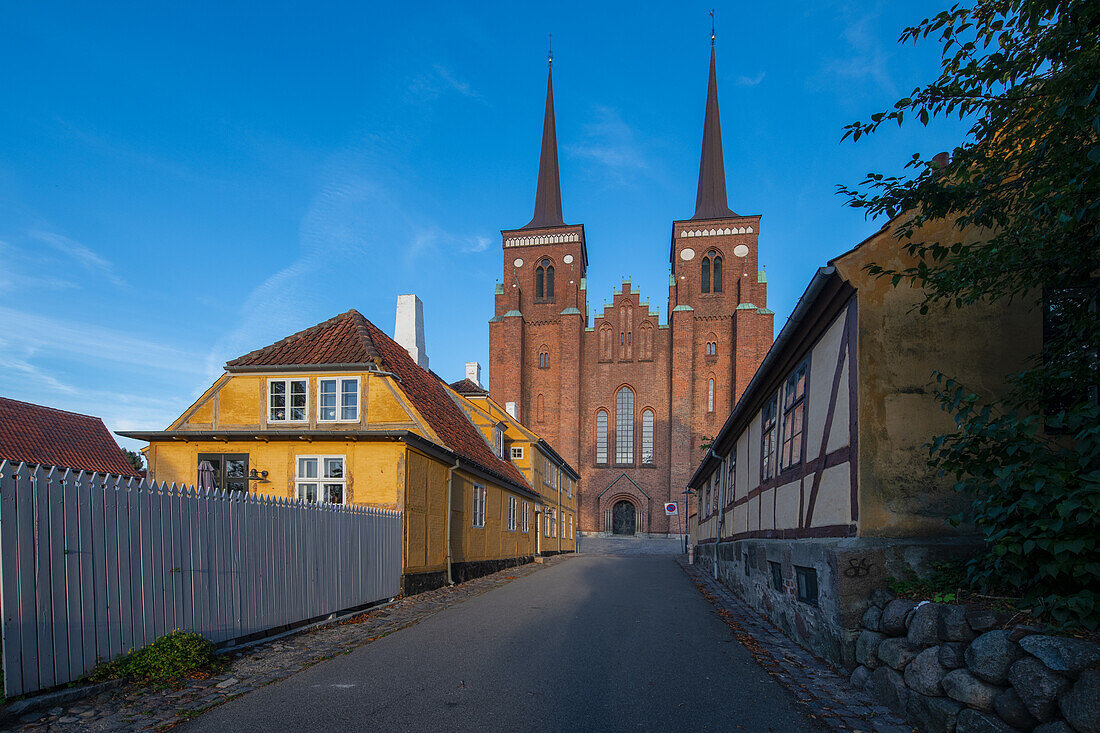 Roskilde Cathedral from the 13th century. is the most important church in Denmark and a UNESCO World Heritage Site,
