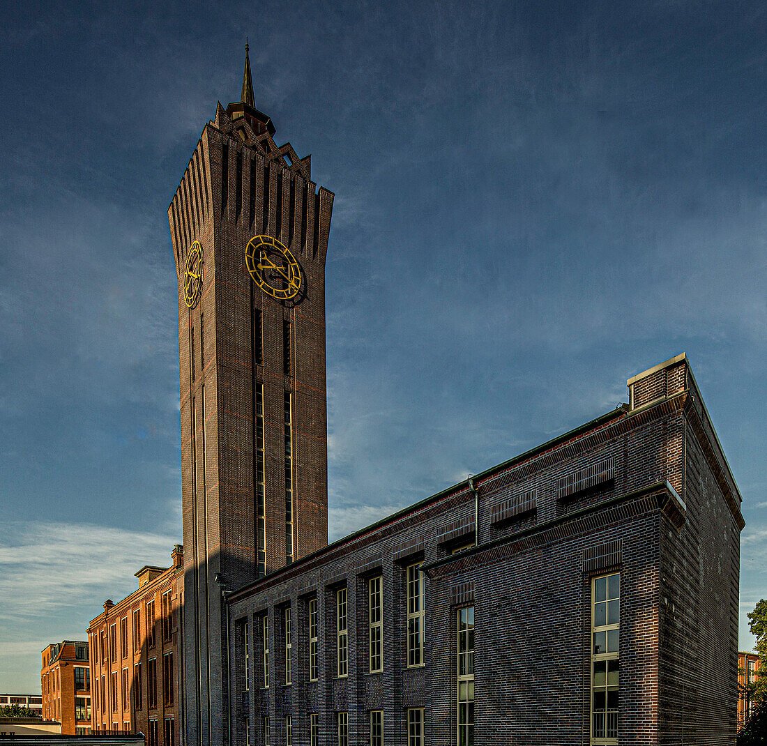 Route der Industriekultur: Uhrturm der Maschinenfabrik Schubert & Salzer (1927), Chemnitz,Sachsen, Deutschland