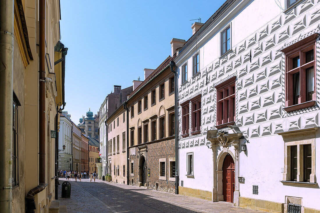 Straße Kanonicza in der Altstadt von Kraków in Polen