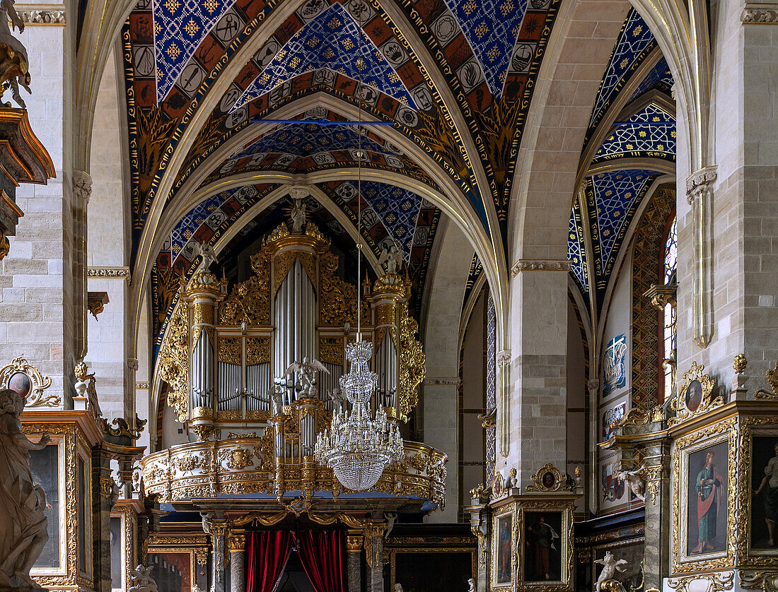 Orgelprospekt der Kathedrale (Katedra) in Sandomierz in der Woiwodschaft Podkarpackie in Polen