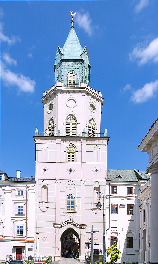 Trinitarierturm (Wieża Trynitarska) mit Erzdiözesanmuseum (Muzeum Archidiecezji Lubelskiej) in Lublin in der Wojewodschaft Lubelskie in Polen