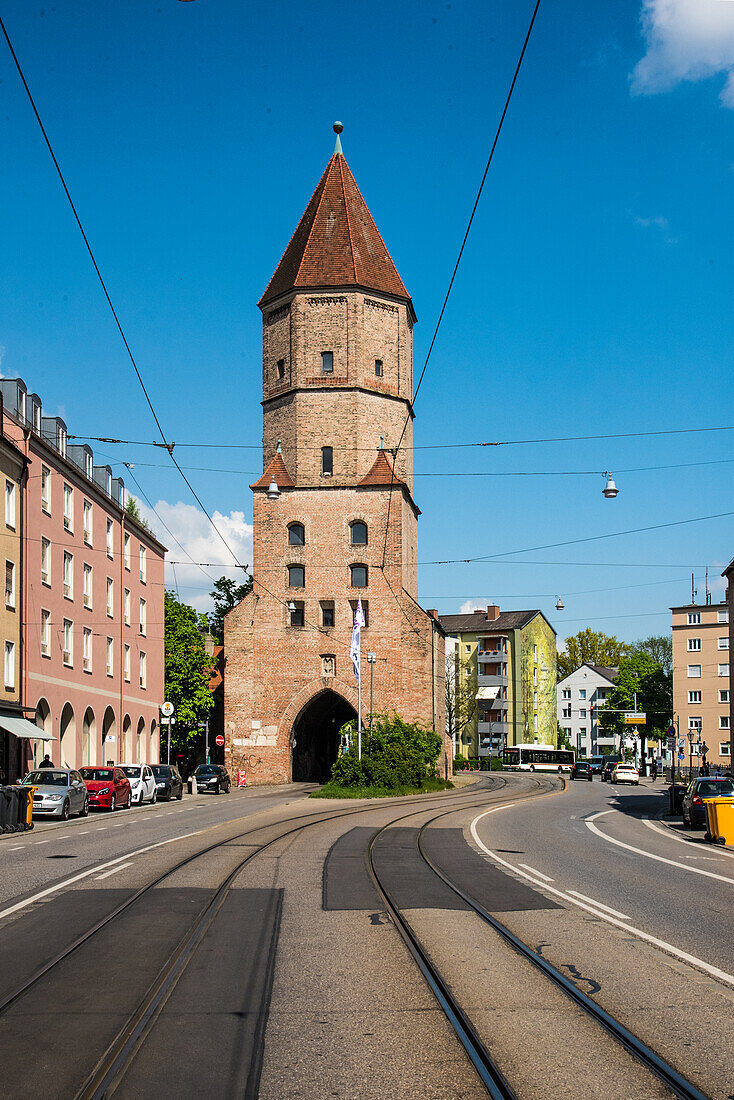 Augsburg, Jacober Tor, in Jacober Vorstadt, Romantische Straße, Bayern, Deutschland