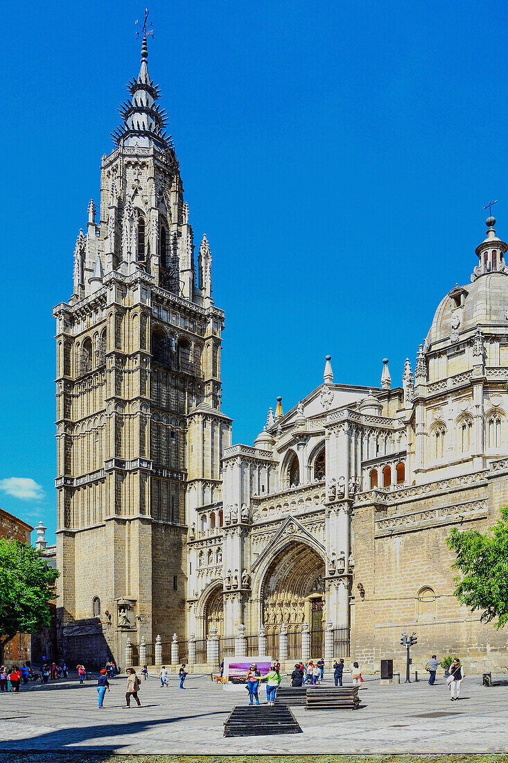 Toledo, capital of Spain in the Middle Ages, 800-1500, Great Cathedral, forecourt, in the city center, Spain