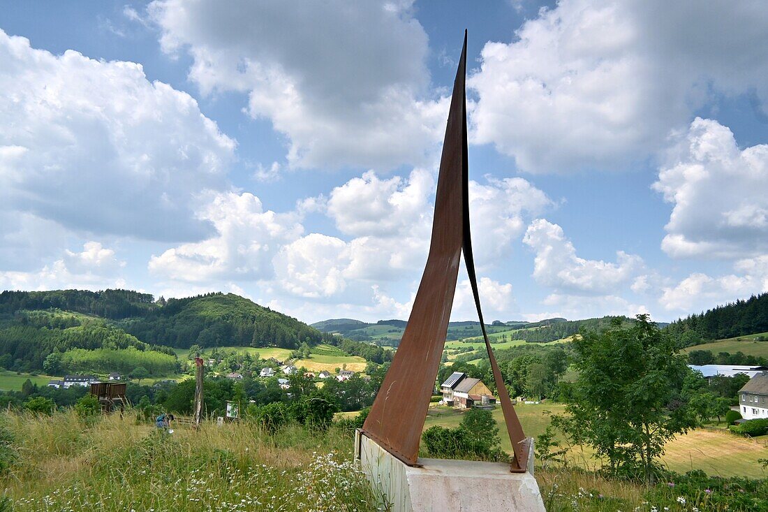 Open Mind Hiking Trail in Sauerland near Medebach, NRW, Germany