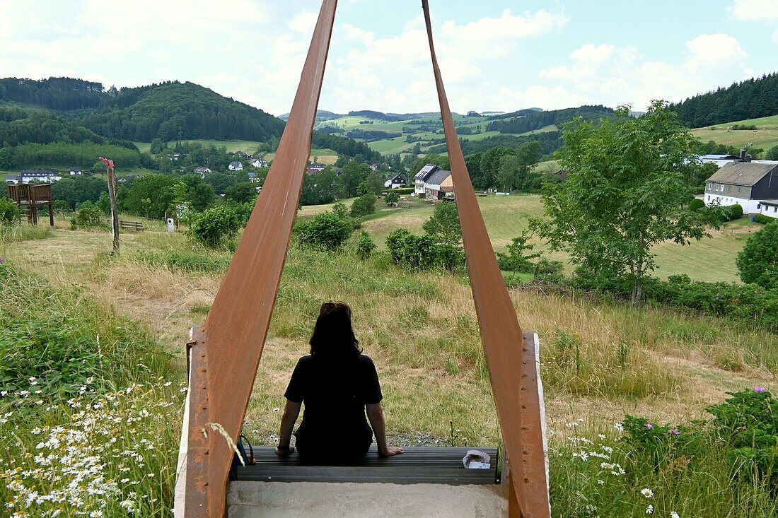 Open Mind Hiking Trail in Sauerland near Medebach, NRW, Germany