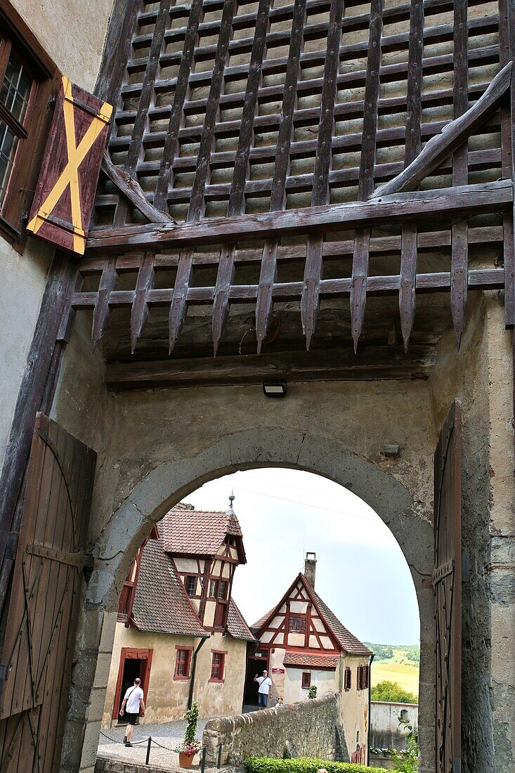 Castle Gate, Harburg Castle near Nördlingen, Swabia, Bavaria, Germany
