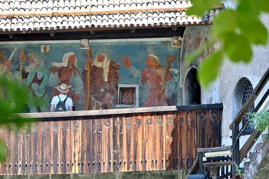 in the courtyard of Runkelstein Castle near Bozen, South Tyrol, Italy