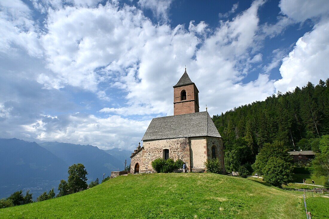 St. Kathrein Church near Hafling above Meran, Adige Valley, South Tyrol, Italy