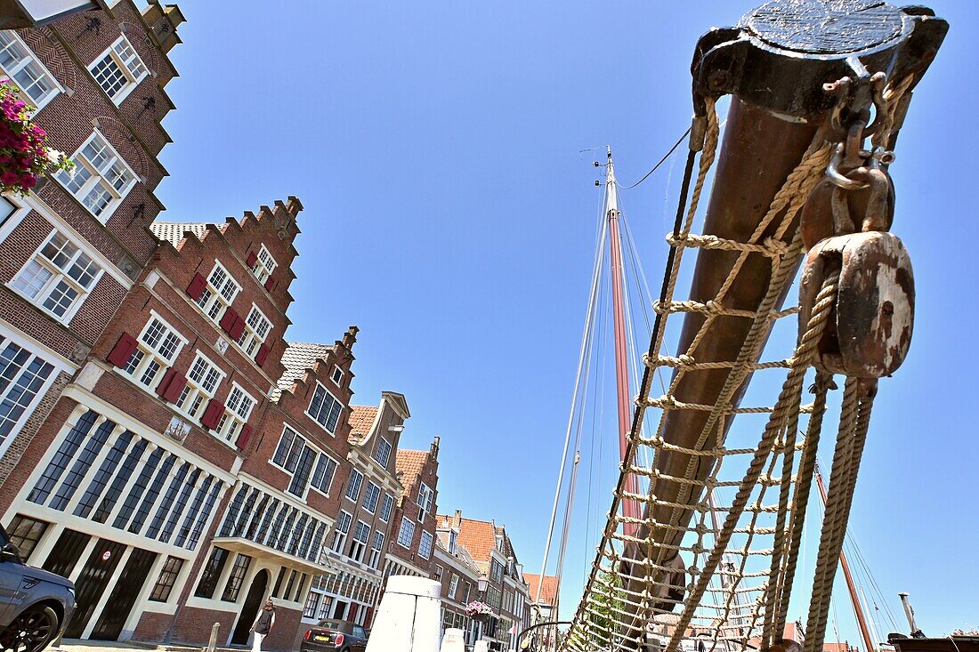 in the inland port, Hoorn, North Holland, on the IJsselmeer, The Netherlands