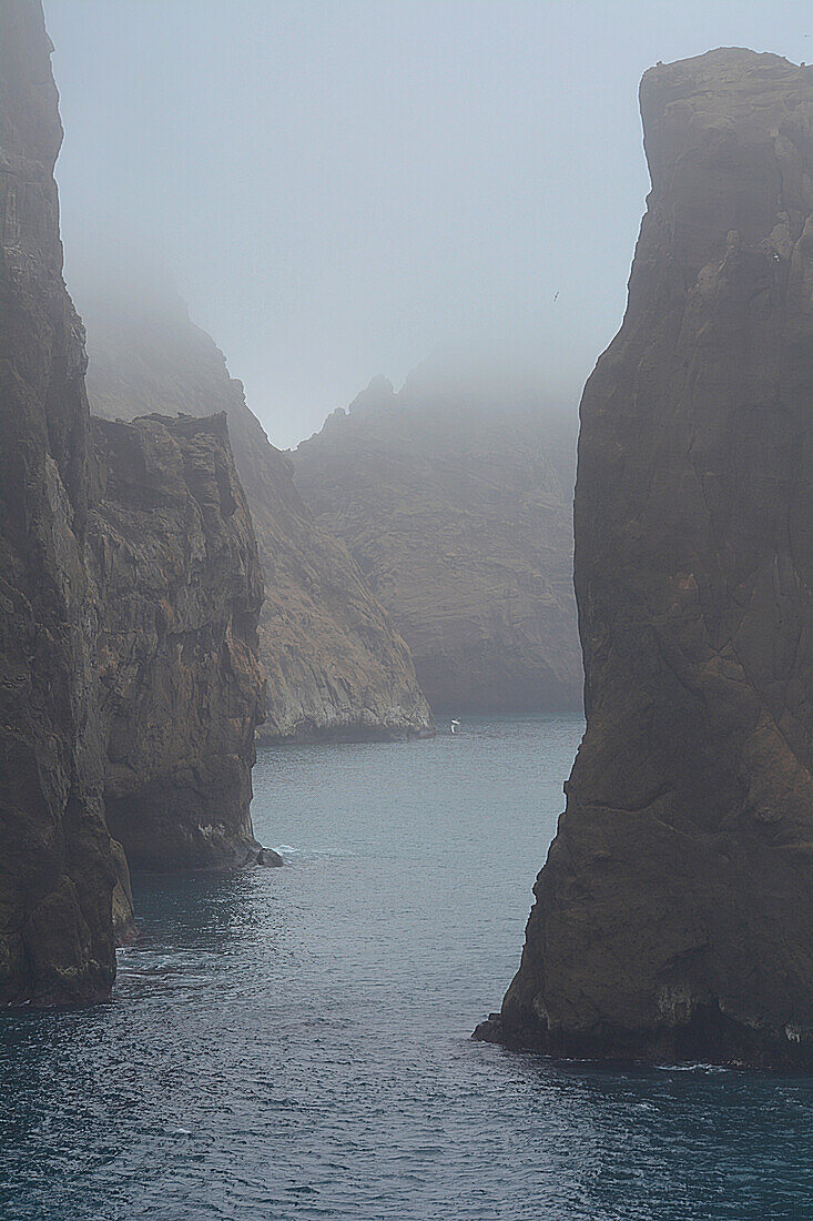 Antarctic; south Shetland Islands; Deception Island; ring-shaped island with an opening in the south-eastern part; entrance Neptune's Bellows; Rock called Raven's Rock