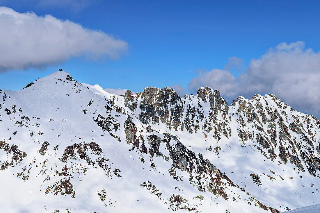Blick vom Kuhmesser aufs Kellerjoch, Kuhmesser, Tuxer Alpen, Tirol, Österreich