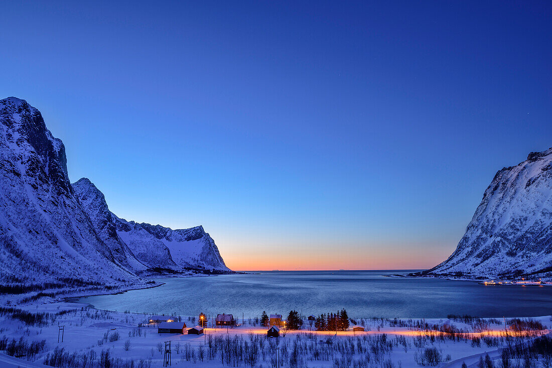 Evening atmosphere at the Steinfjord, Steinfjord, Senja, Troms og Finnmark, Norway