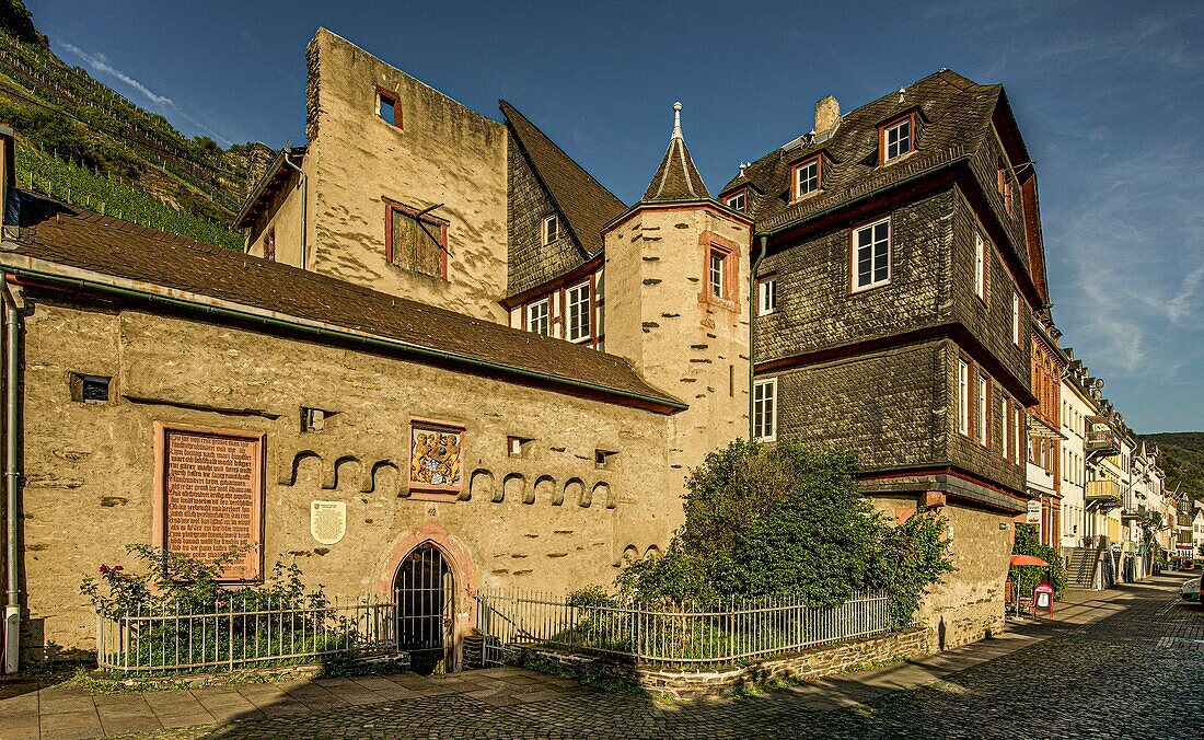 Electoral Palatinate office building and customs office in the old town of Kaub, Upper Middle Rhine Valley, Rhineland-Palatinate, Germany