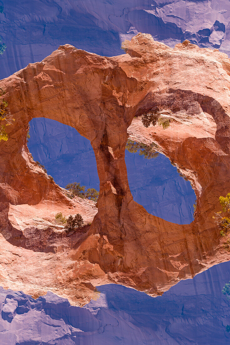 Double exposure of the Window Rock formation, Arizona..
