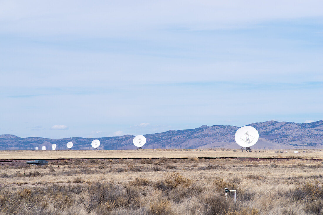 The satelite dishes of the Very Large Array in New Mexico.