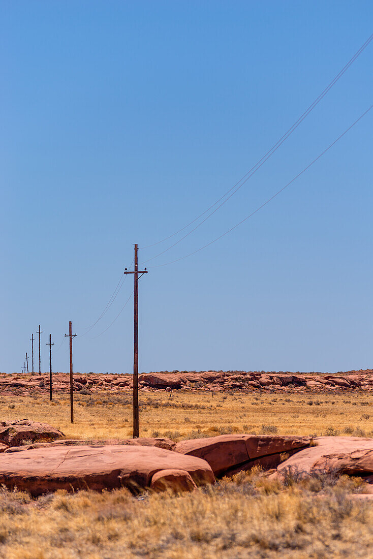 Powerlines in the Arizona landscape.