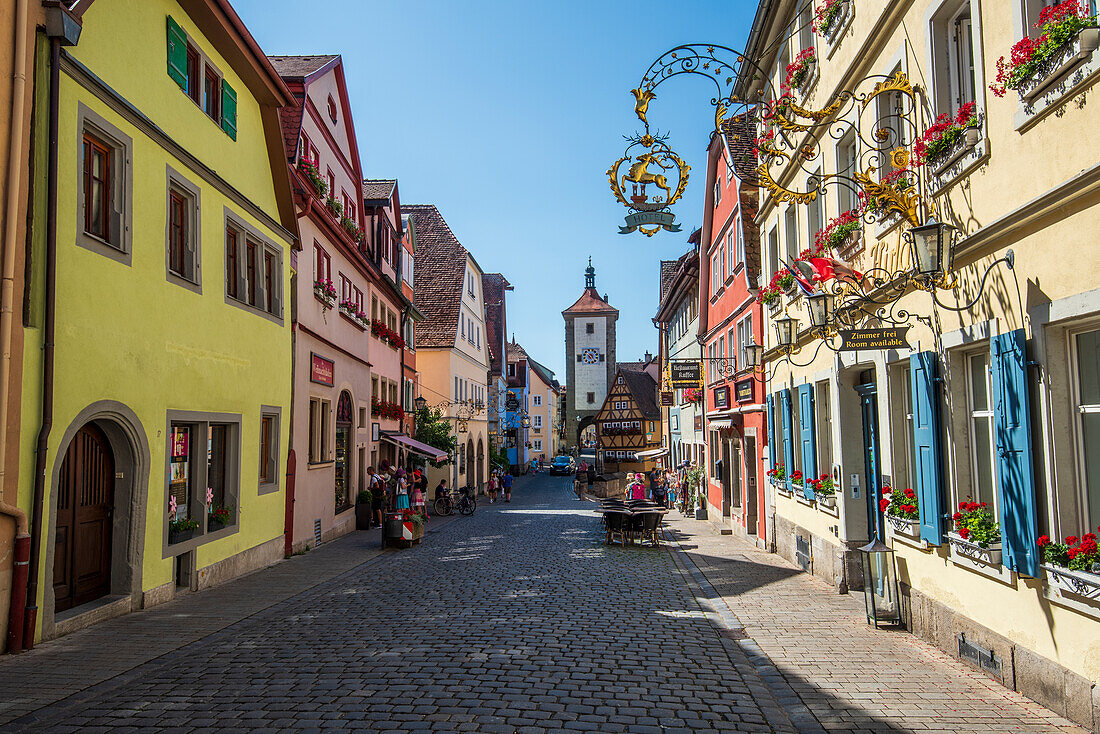 Plönlein and Siebersturm in Rothenburg ob der Tauber, Middle Franconia, Bavaria, Germany