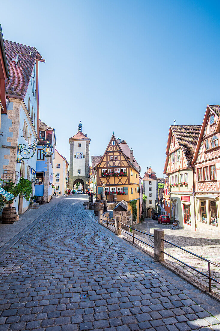 Plönlein and Siebersturm in Rothenburg ob der Tauber, Middle Franconia, Bavaria, Germany