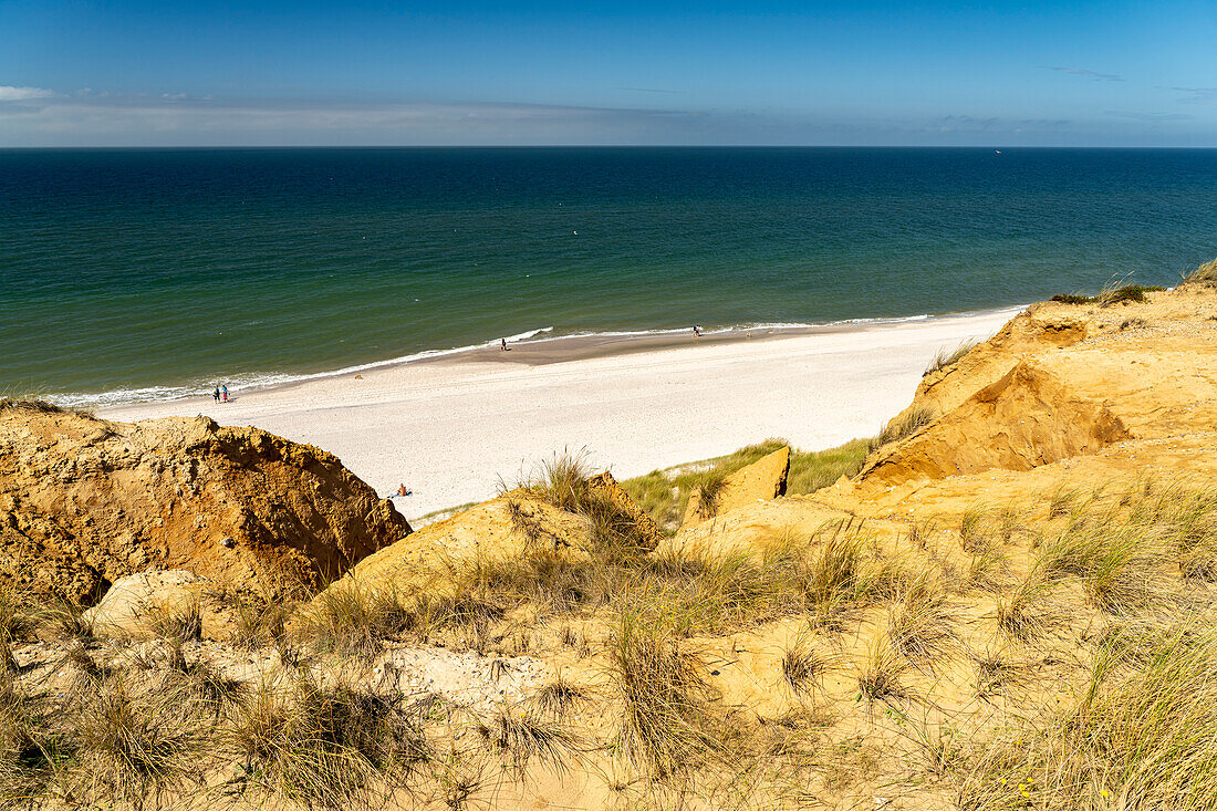 Der Weststrand und das Rote Kliff bei Kampen, Insel Sylt, Kreis Nordfriesland, Schleswig-Holstein, Deutschland, Europa 