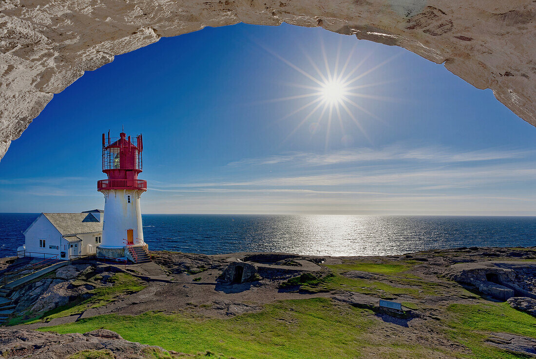 Norwegen, Provinz Agder, Leuchtturm 'Lindesnes Fyr' am Südkap bei Lindesnes