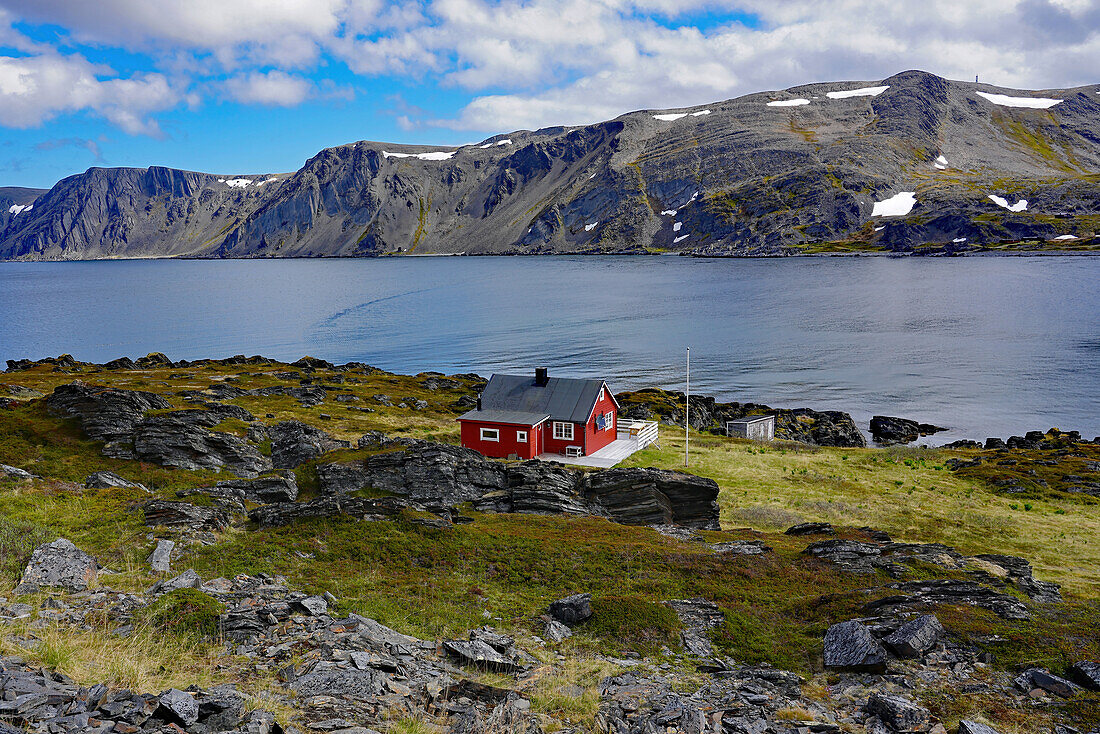 Norwegen, Nordkinn Halbinsel, Nordküste beim Slettnes Fyr Leuchtturm