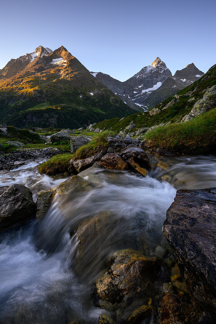 Mountain stream at the Sustenpass, Sustenpass, Canton of Bern, Switzerland
