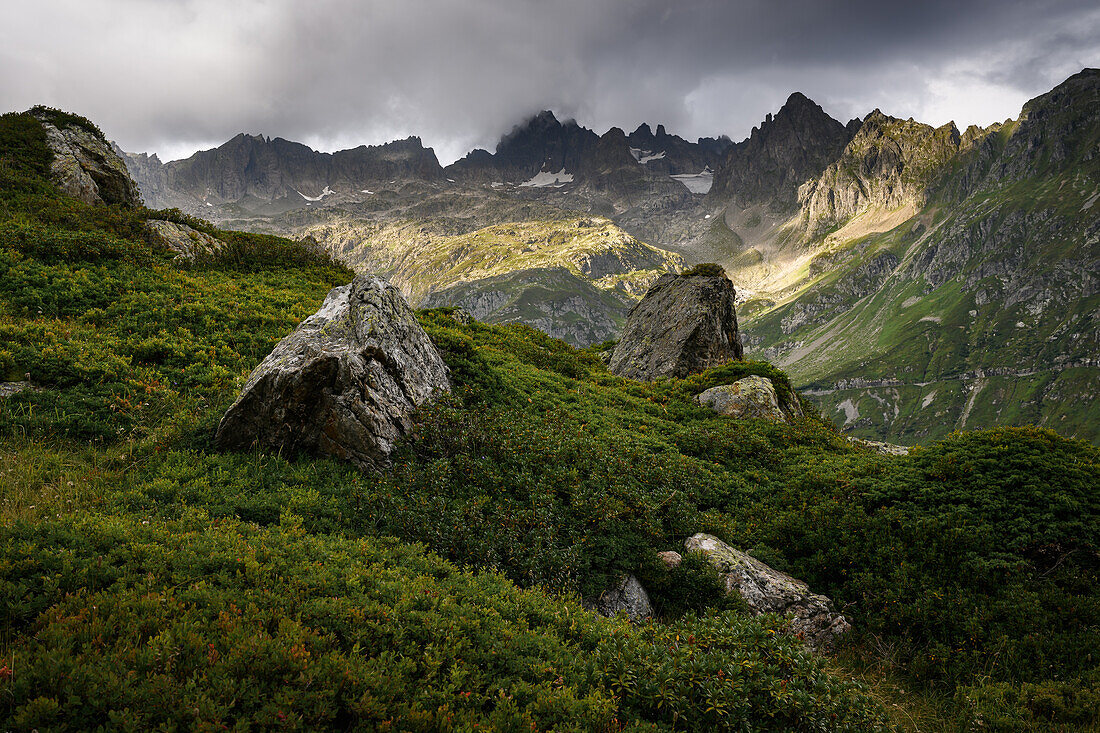 Mountain landscape at the Sustenpass, Sustenpass, Canton of Bern, Switzerland