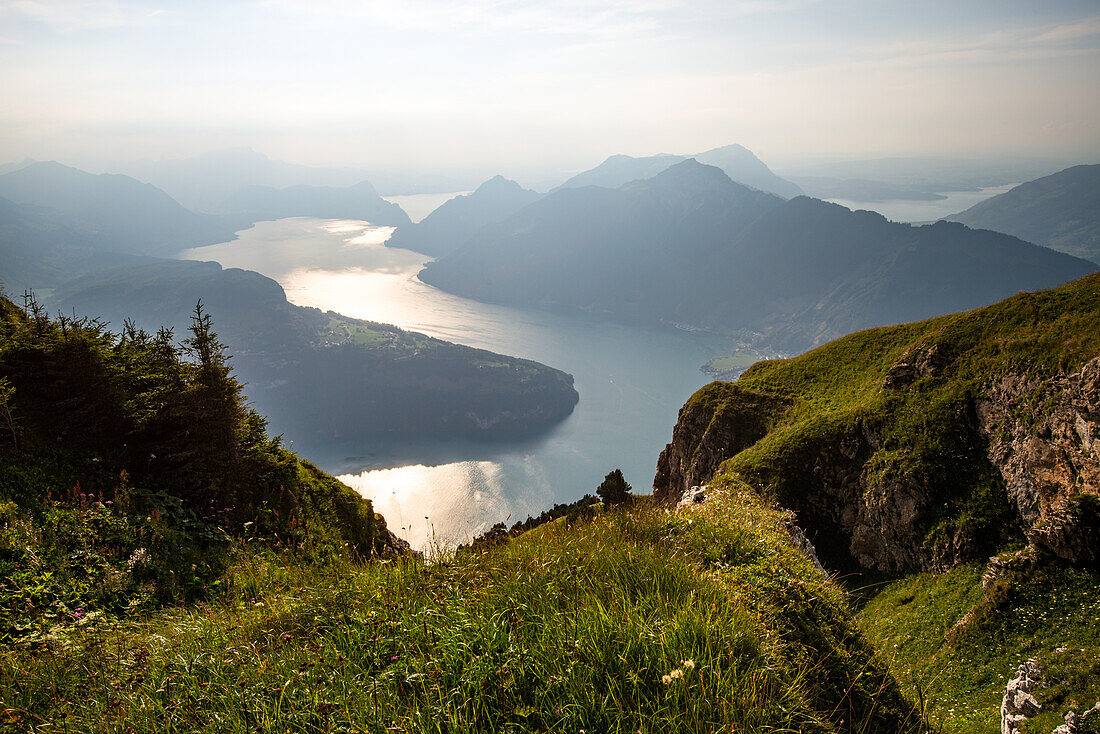 Lake Lucerne from Fronalpstock, Canton of Bern, Switzerland